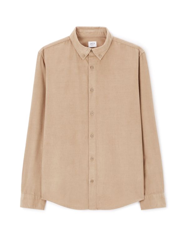 Chemise en velours - beige