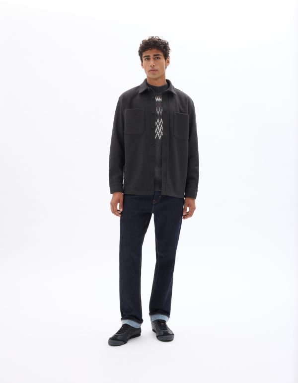 Surchemise chaude uni- gris