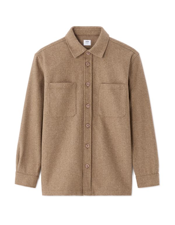 Surchemise chaude uni- marron