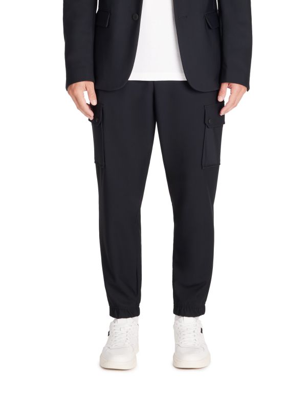 Pantalon cargo slim stretch - noir