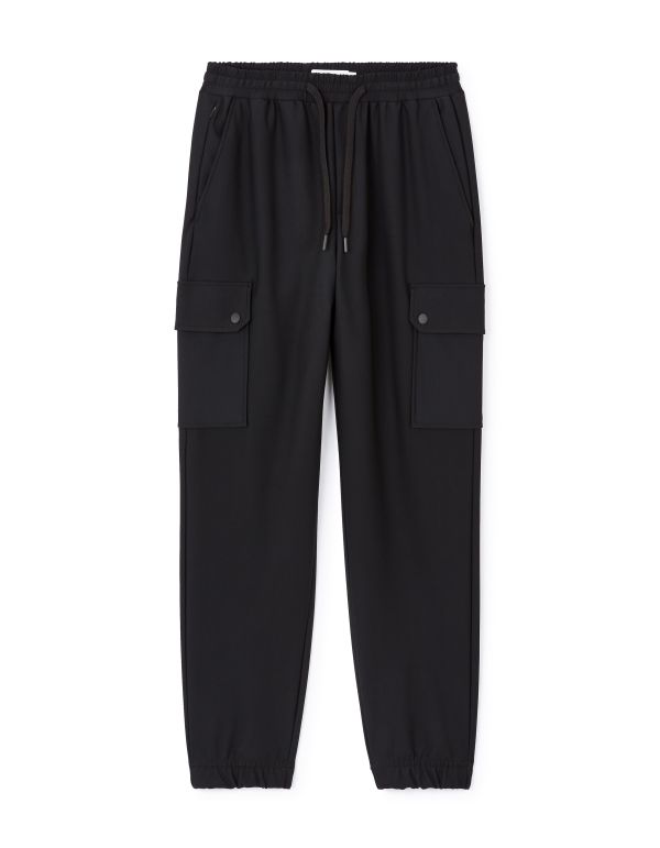 Pantalon cargo slim stretch - noir