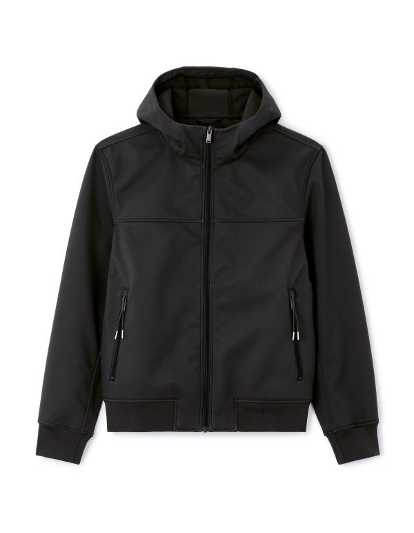 Blouson capuche fixe - noir