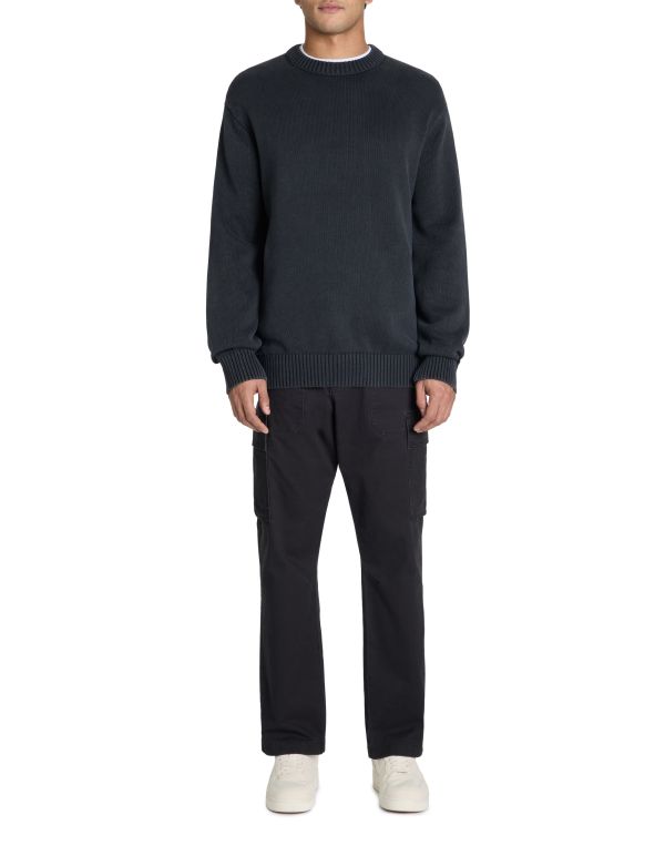 Pull col rond 100% coton - anthracite