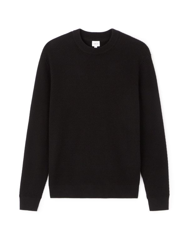 Pull col rond 100% coton - noir