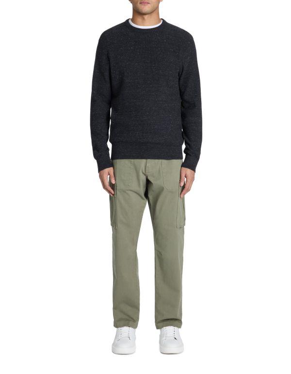 Pull col rond 100% coton - noir