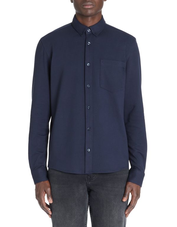 Chemise regular piqué 100% coton - marine
