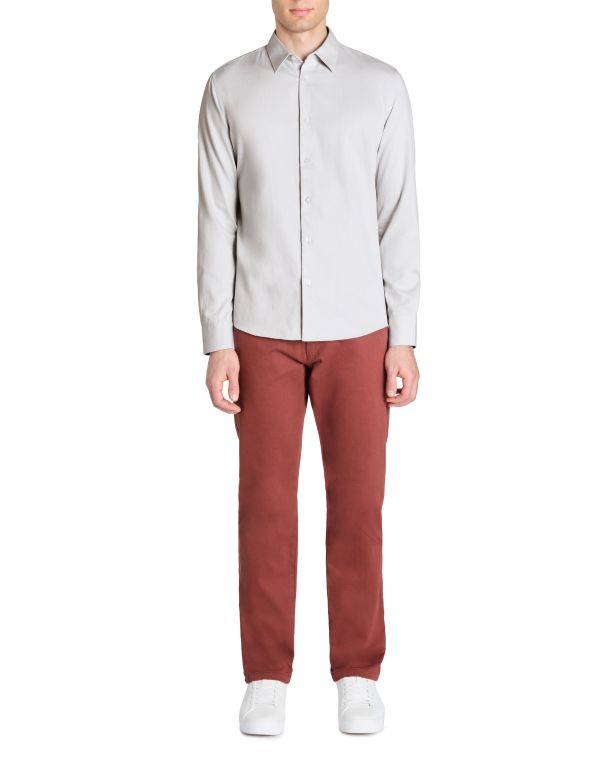 Chemise regular effet satiné 100% coton - gris