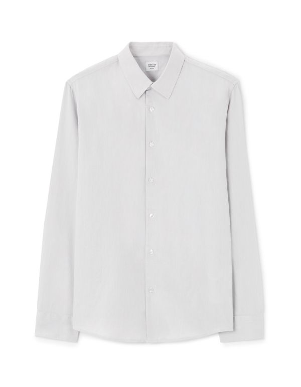 Chemise regular effet satiné 100% coton - gris