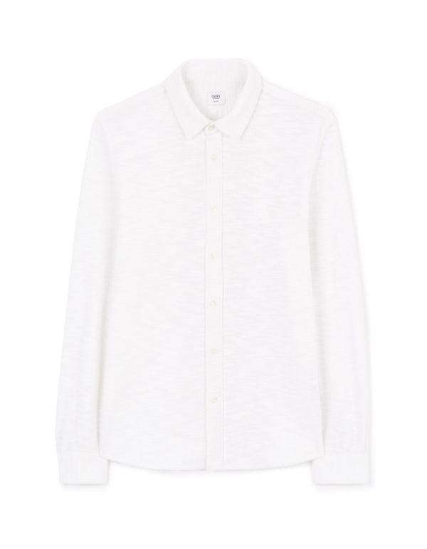 Chemise regular à bouclette coton mélangé - blanc