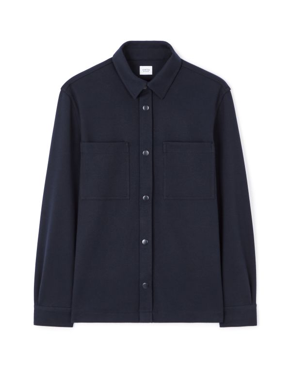 Chemise overshirt casual coton stretch - marine