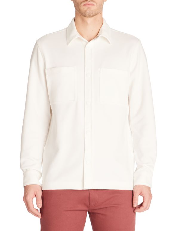 Surchemise overshirt casual coton stretch - blanc