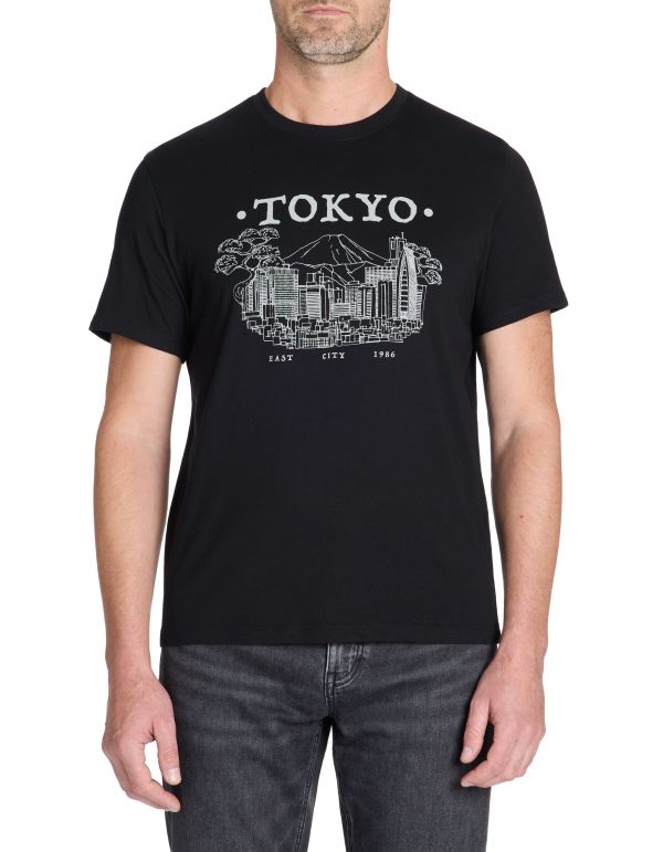 T-shirt straight col rond 100% coton - noir