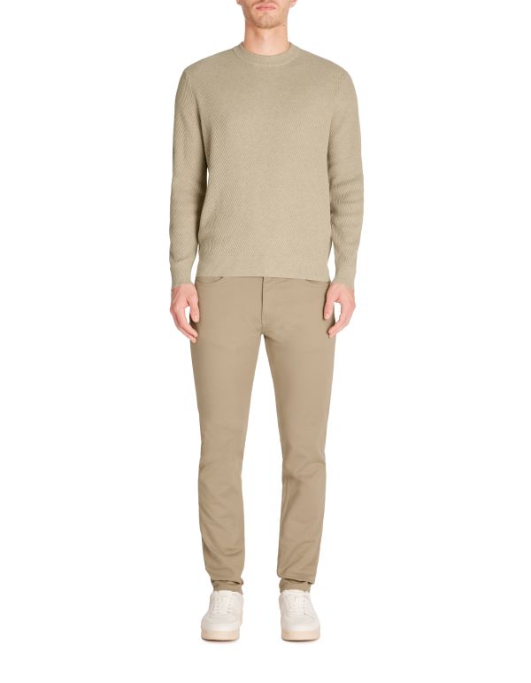 Pantalon slim coton stretch - beige