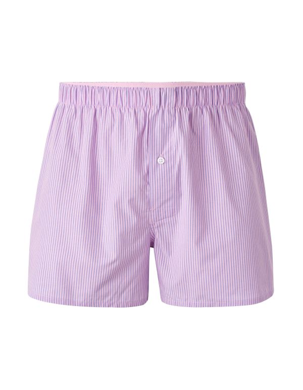 Caleçon 100% coton à rayures - rose
