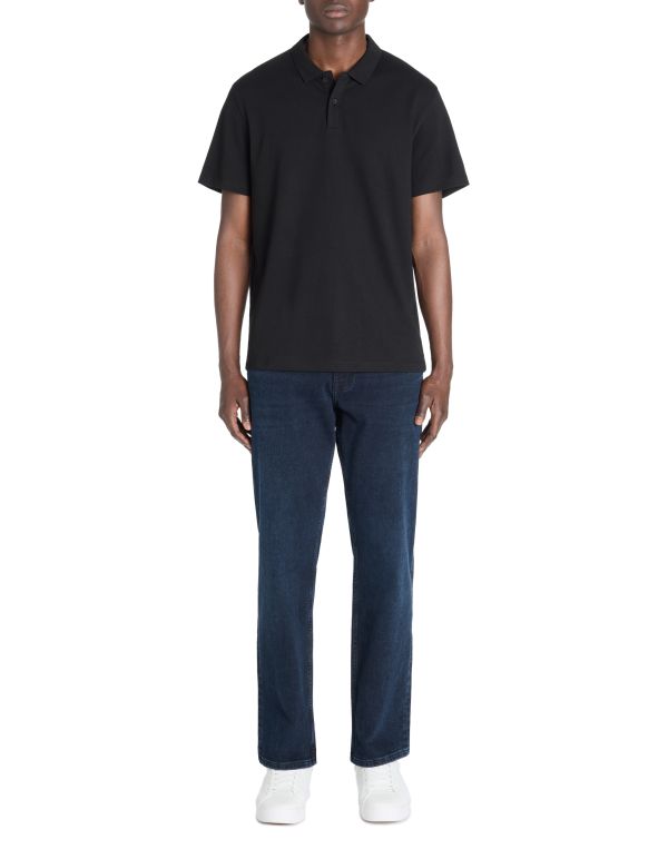 Polo regular coton mélangé - noir