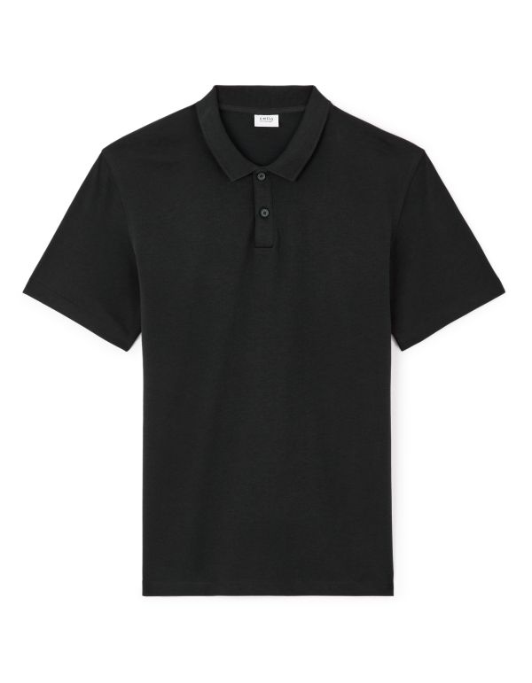 Polo regular coton mélangé - noir