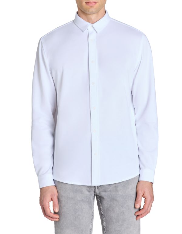 Chemise regular casual en coton mélangé - blanc
