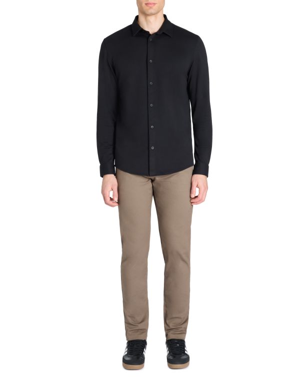 Chemise regular casual coton mélangé - noir