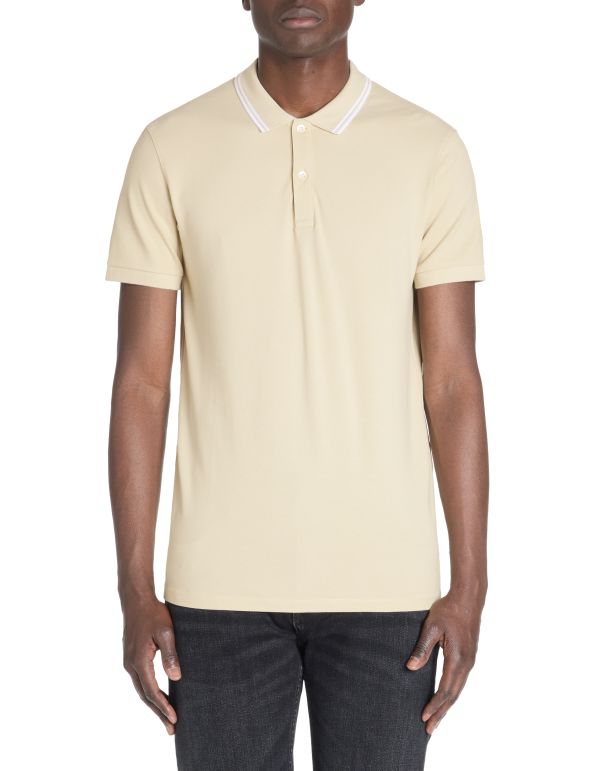 Polo slim coton stretch - beige