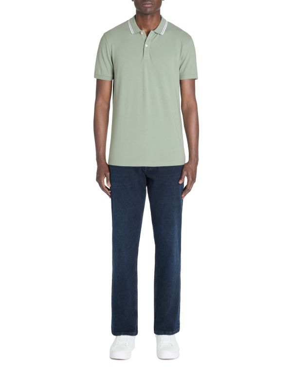 Polo slim coton stretch - vert