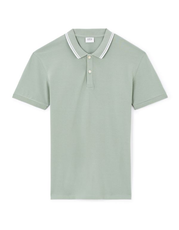 Polo slim coton stretch - vert