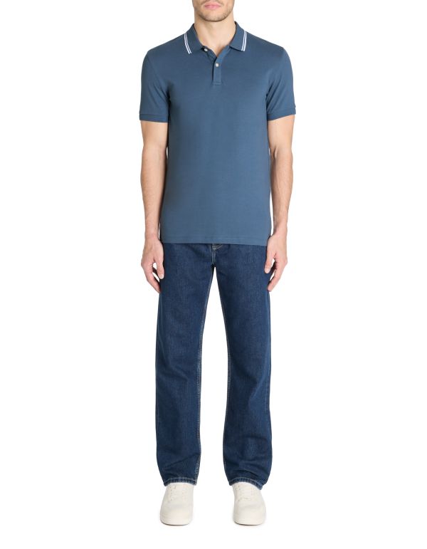 Polo slim coton stretch - marine