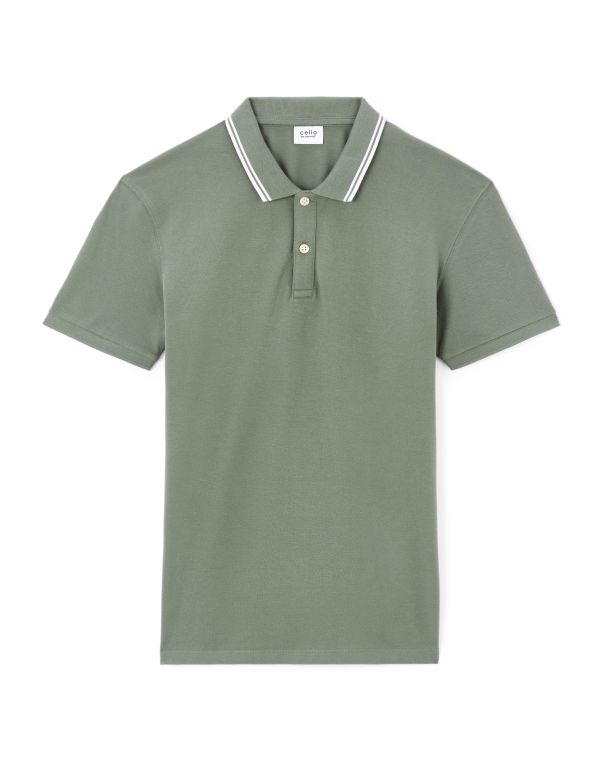 Polo slim coton stretch - vert