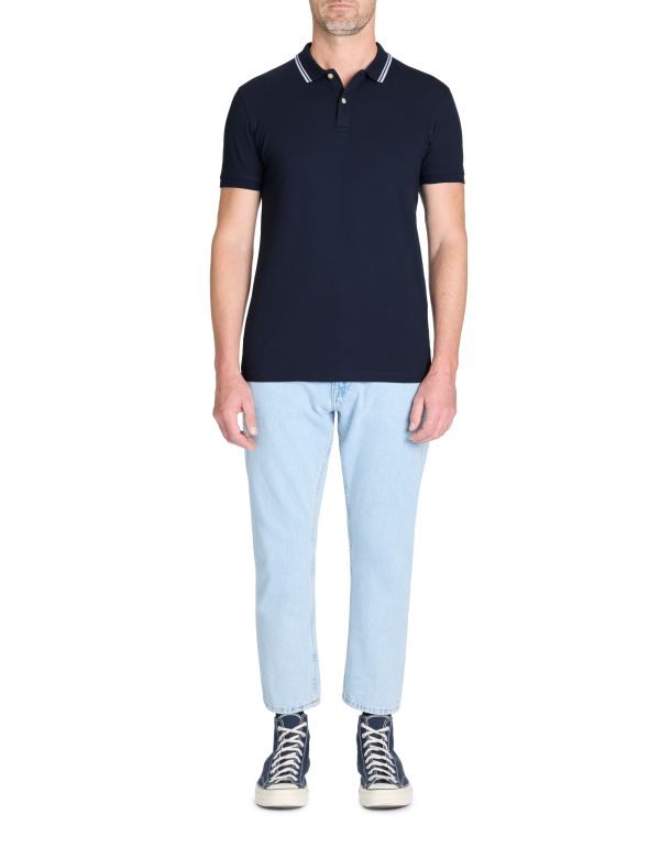 Polo slim coton stretch - marine