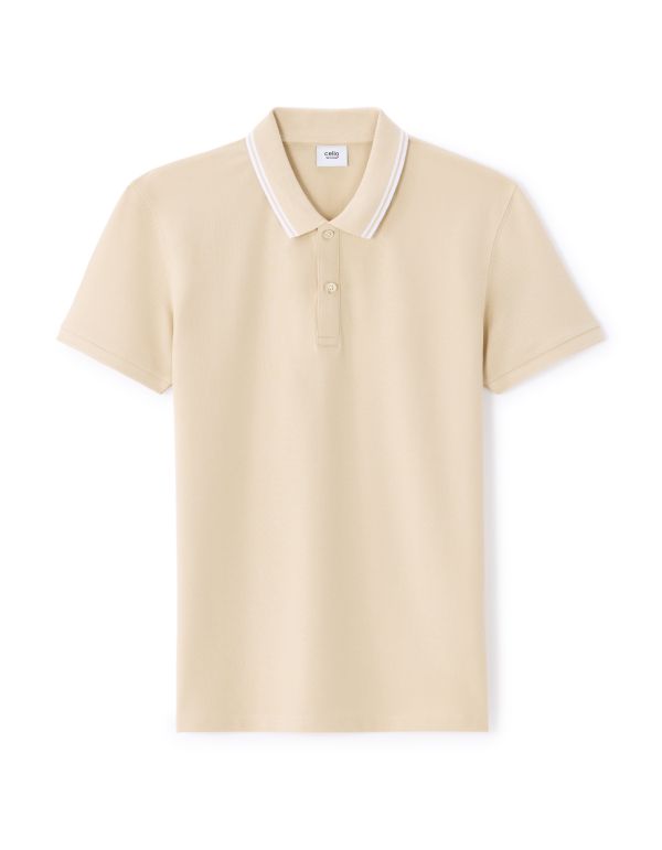 Polo slim coton stretch - beige