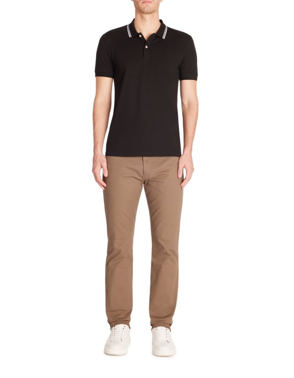 Polo slim coton stretch - noir