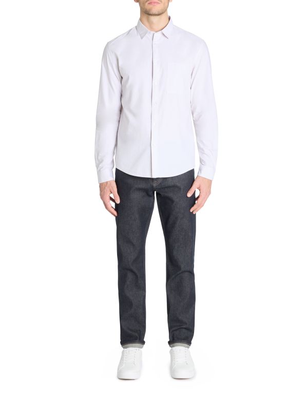 Chemise regular rayée 100% coton - beige