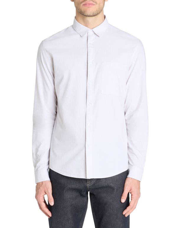 Chemise regular rayée 100% coton - beige
