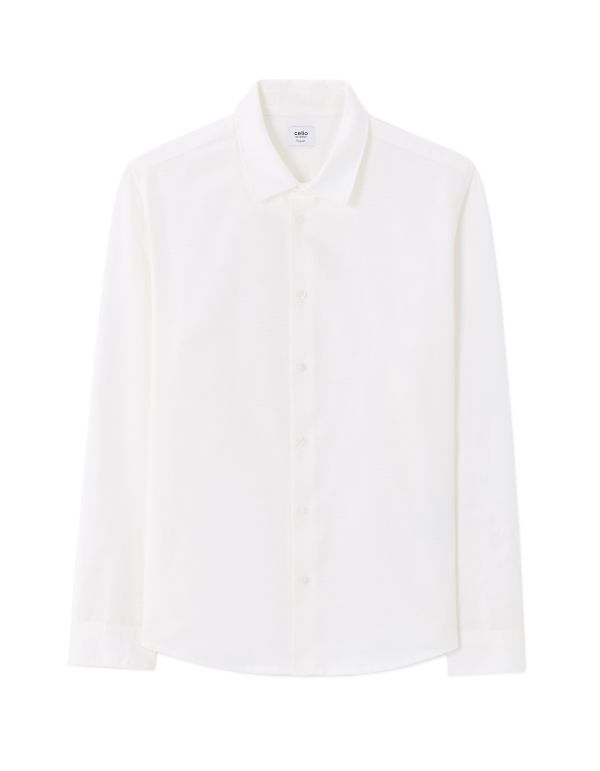 Chemise regular classique en coton mélangé - blanc