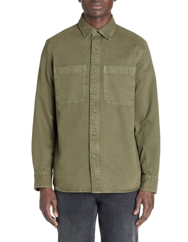 Chemise overshirt casual 100% coton - kaki