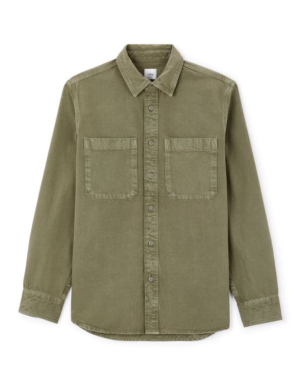 Chemise overshirt casual 100% coton - kaki