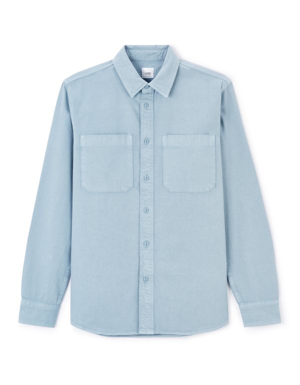 Chemise overshirt casual 100% coton - bleu