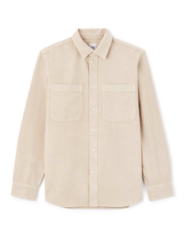 Chemise overshirt casual 100% coton - beige