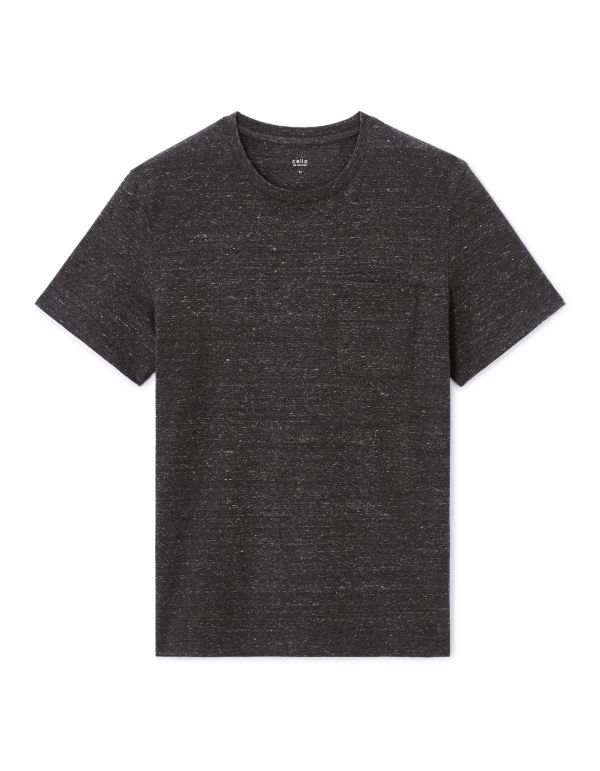 T-shirt straight col rond 100% coton - anthracite