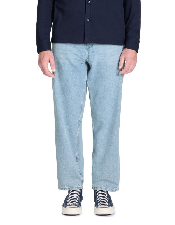 Jean baggy 100% coton c75 - bleu clair