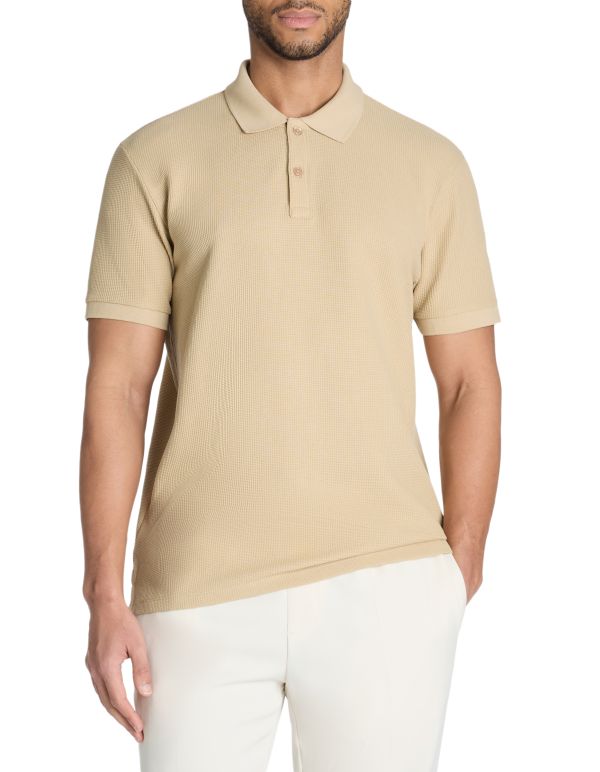 Polo regular 100% coton stretch - beige
