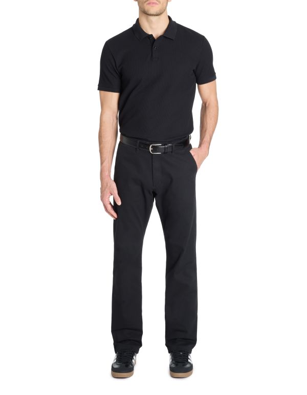 Polo regular 100% coton stretch - noir
