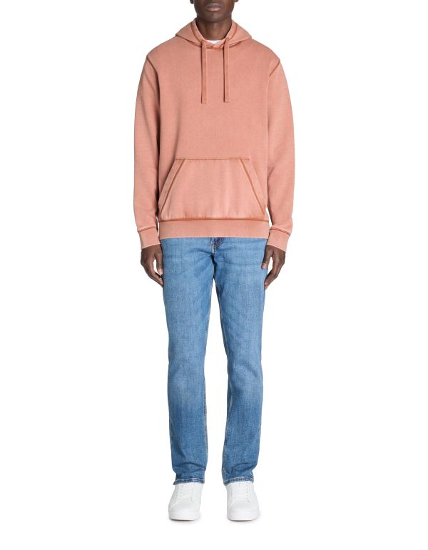 Sweat oversize capuche 100% coton - rouge