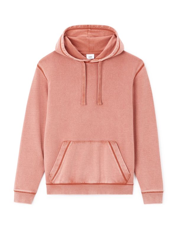 Sweat oversize capuche 100% coton - rouge