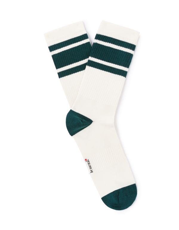 Chaussettes tige haute sport coton stretch vert