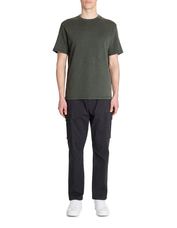 T-shirt boxy col rond 100% coton - turquoise