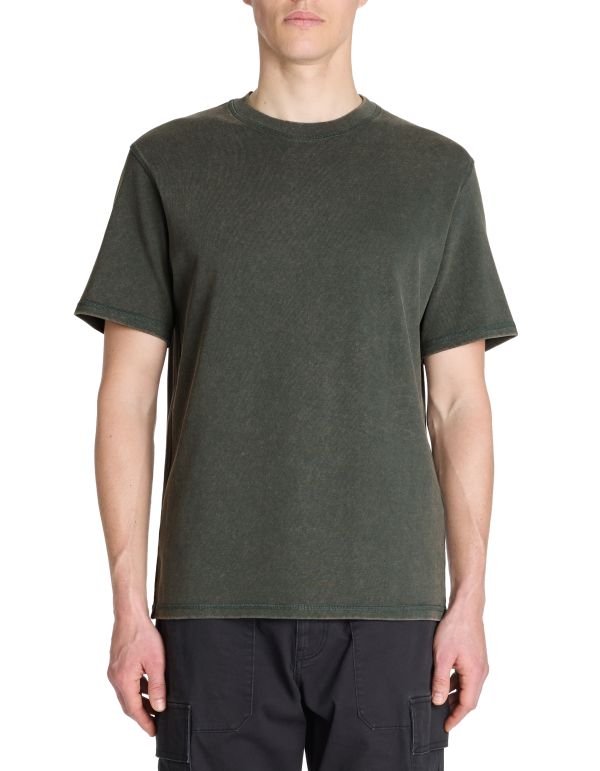 T-shirt boxy col rond 100% coton - turquoise