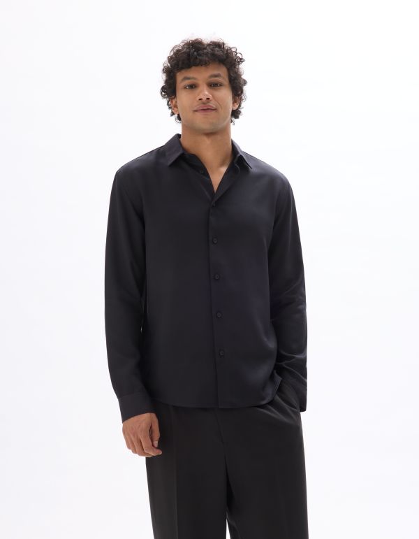 Chemise regular  100% TENCEL™ Lyocell - noir