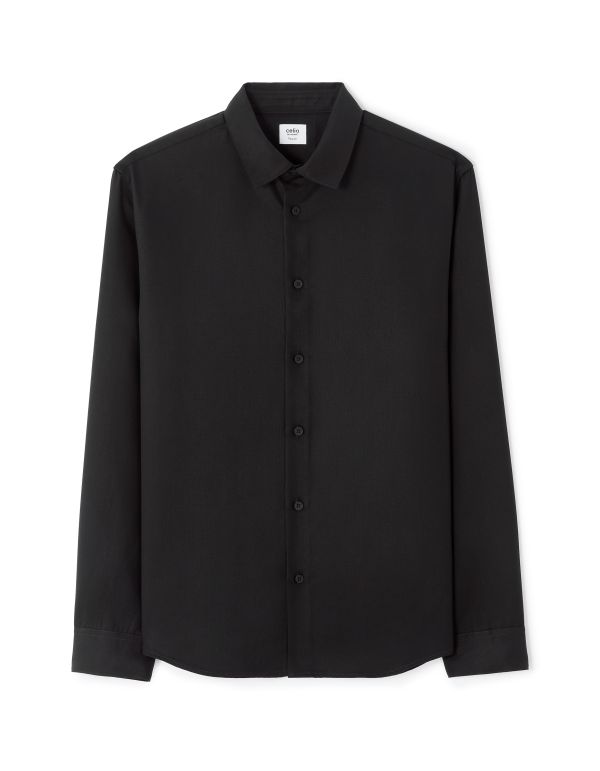 Chemise regular  100% TENCEL™ Lyocell - noir