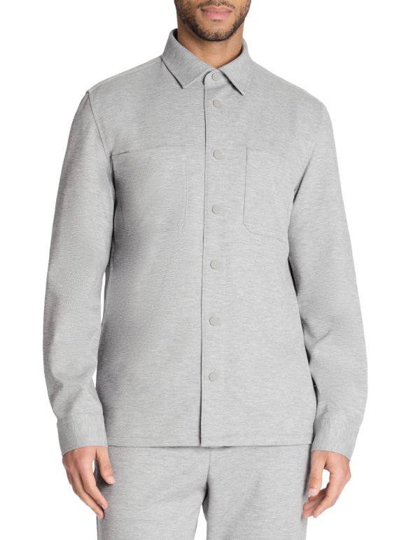 Chemise overshirt texturée stretch - gris