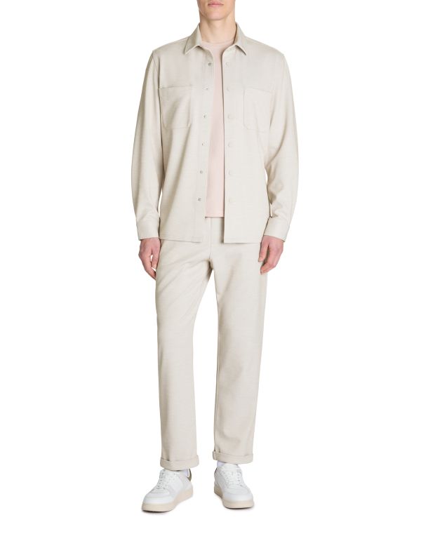 Chemise overshirt texturée - beige